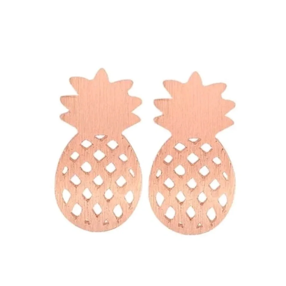 Pineapple dainty earrings new rose gold